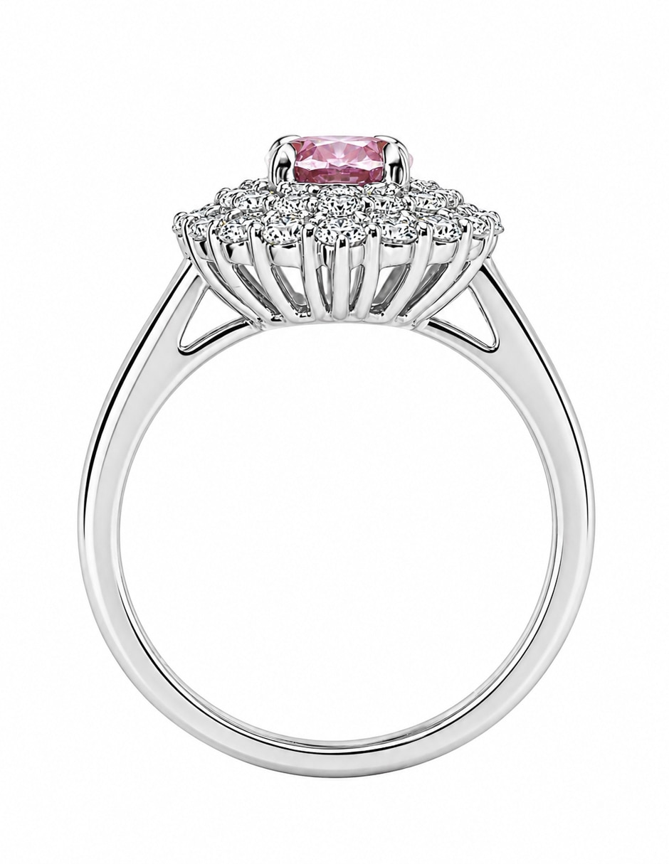 Anillo 14 K de oro blanco moissanita brillante 4