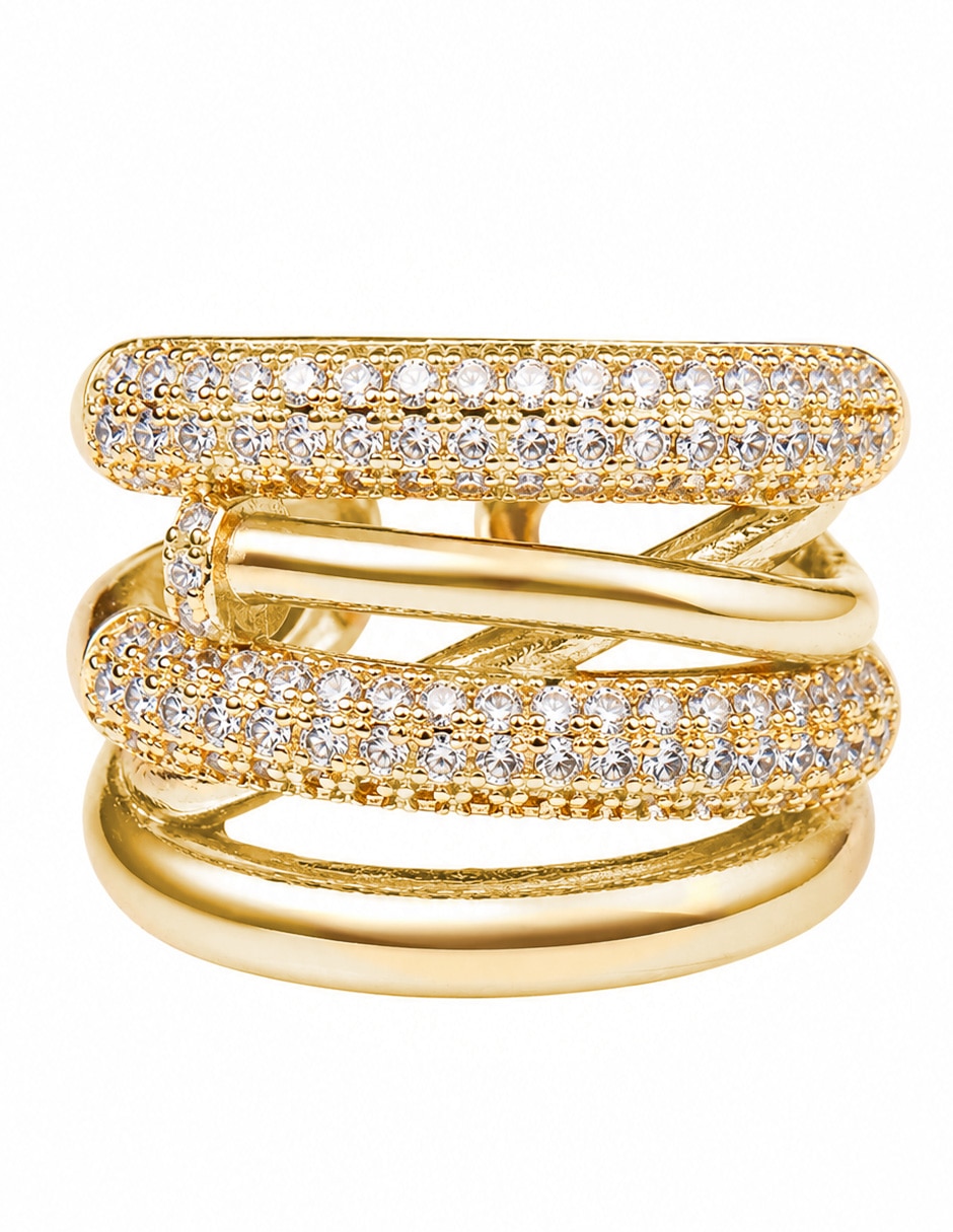Anillo Armonía de zirconia baño de oro Anillo Armonía de zirconia baño de oro