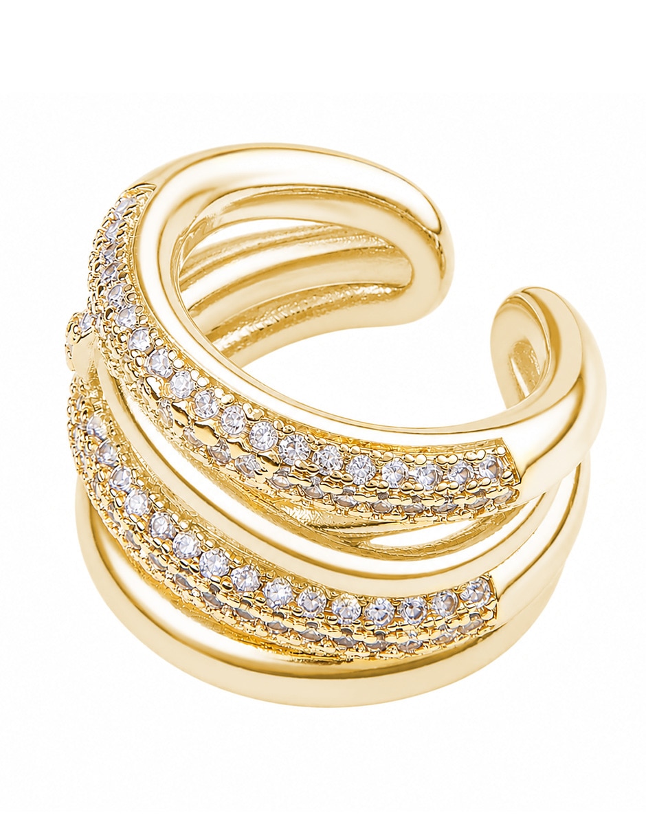 Anillo Armonía de zirconia baño de oro 7