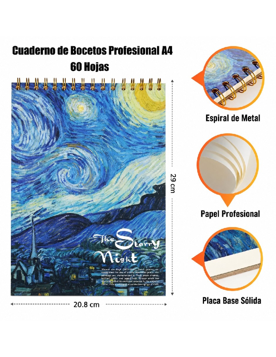 Libreta Genérica Vincent Van Gogh hoja blanca