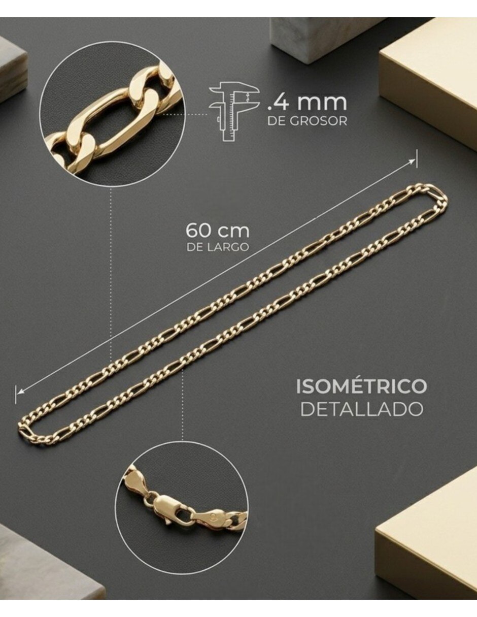 Cadena de eslabones unisex de oro laminado 14 K 5