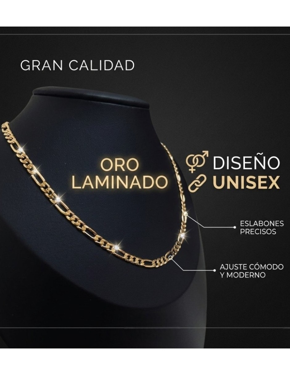 Cadena de eslabones unisex de oro laminado 14 K 4