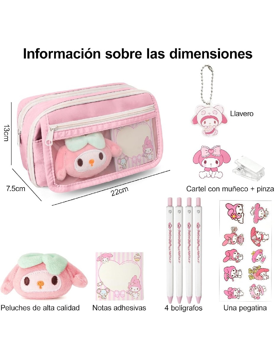 Lapicera Genérica Kuromi, Hello Kitty, My Melody y Cinnamoroll para niña