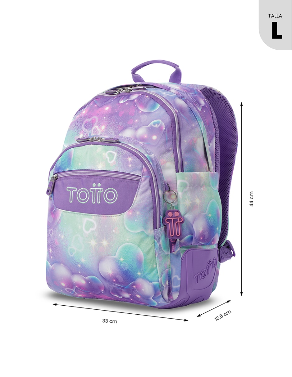 Mochila escolar Totto Rayol impermeable para niña