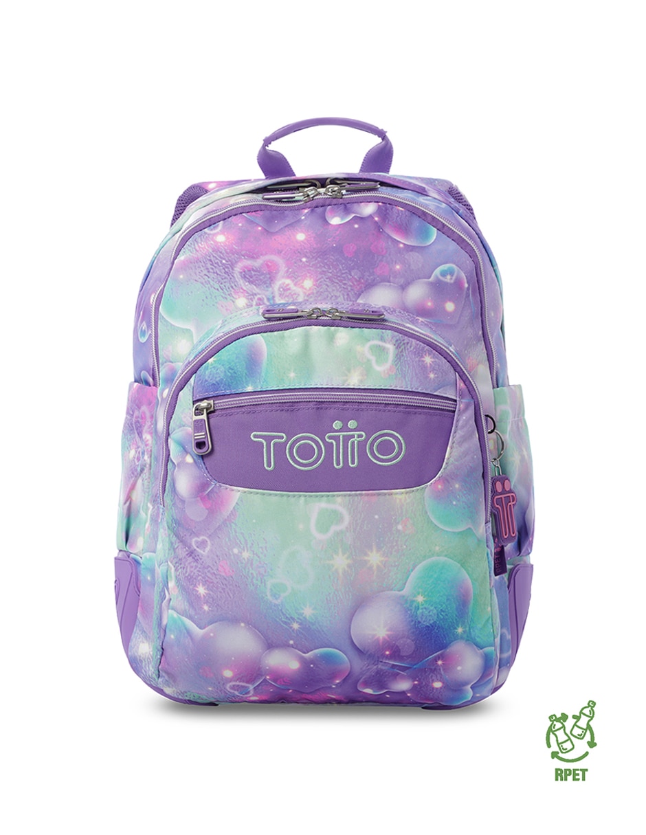 Mochila escolar Totto Rayol impermeable para niña
