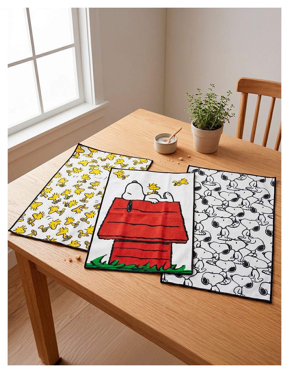 Set toallas cocina Peanuts 3 piezas