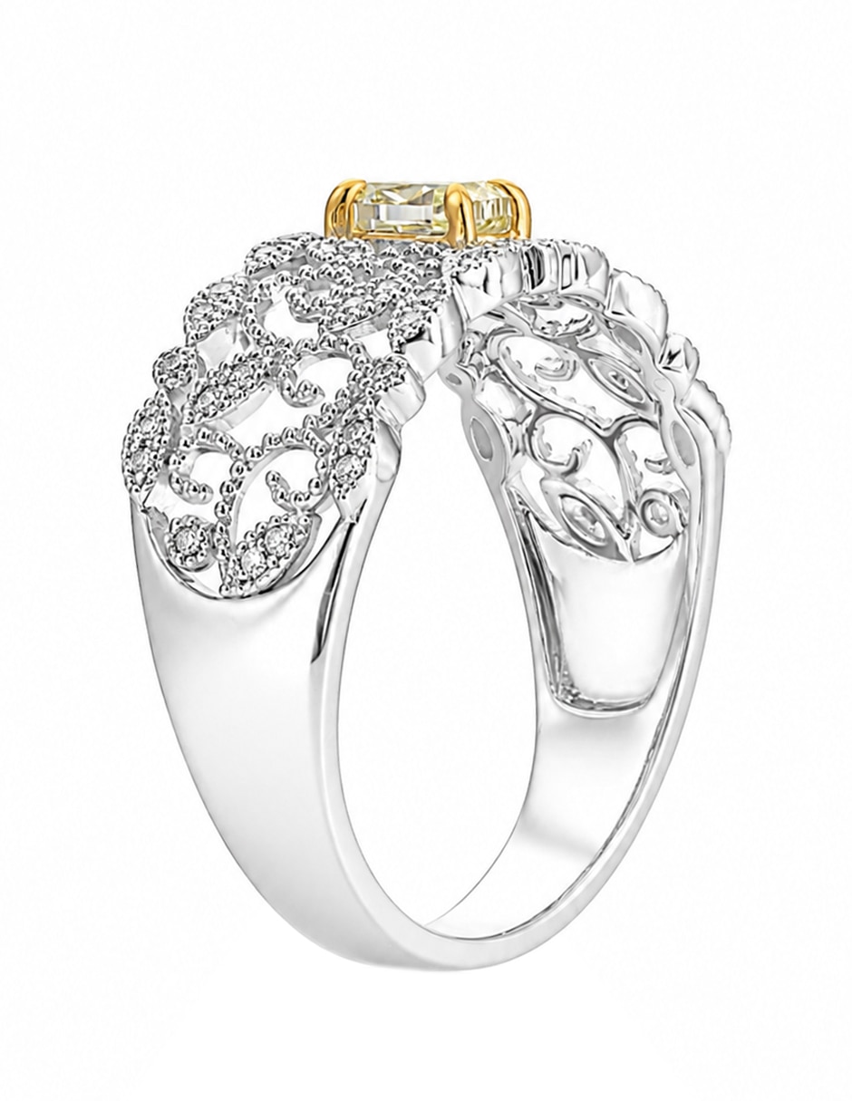 Anillo Gladkova 14 k de oro blanco pavé 2