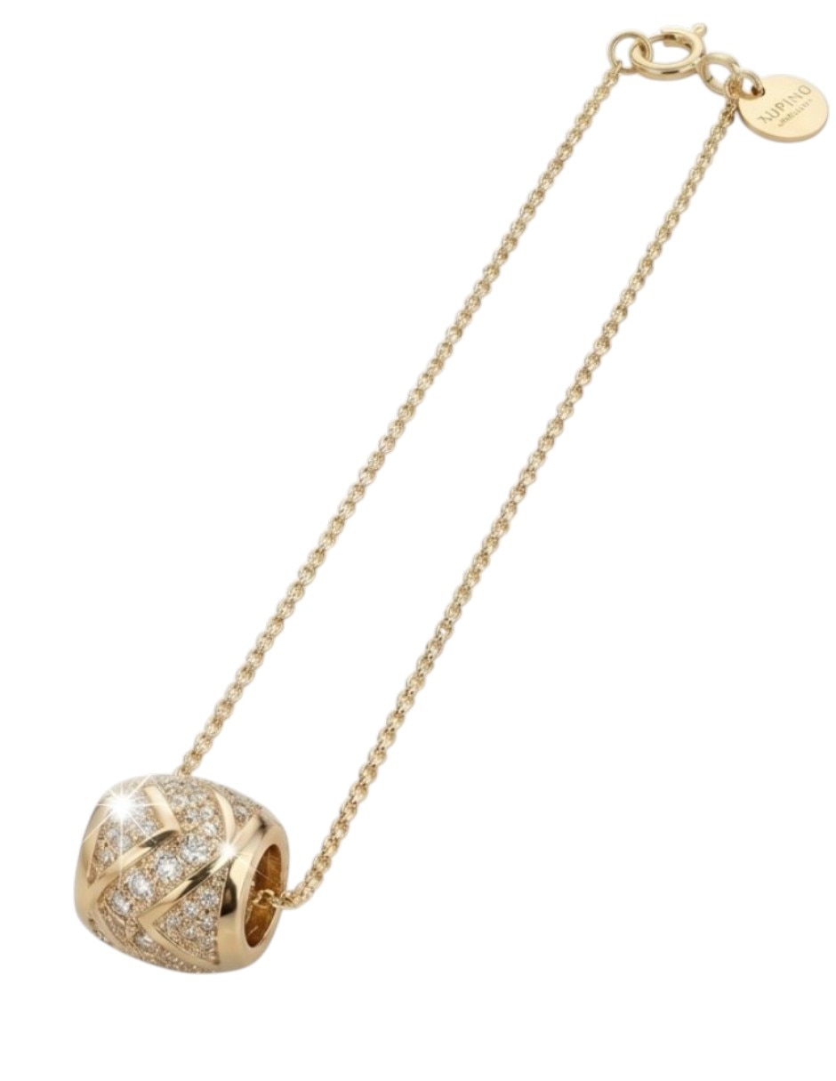 Collar y dije de esfera CM-Top de oro laminado 14 K