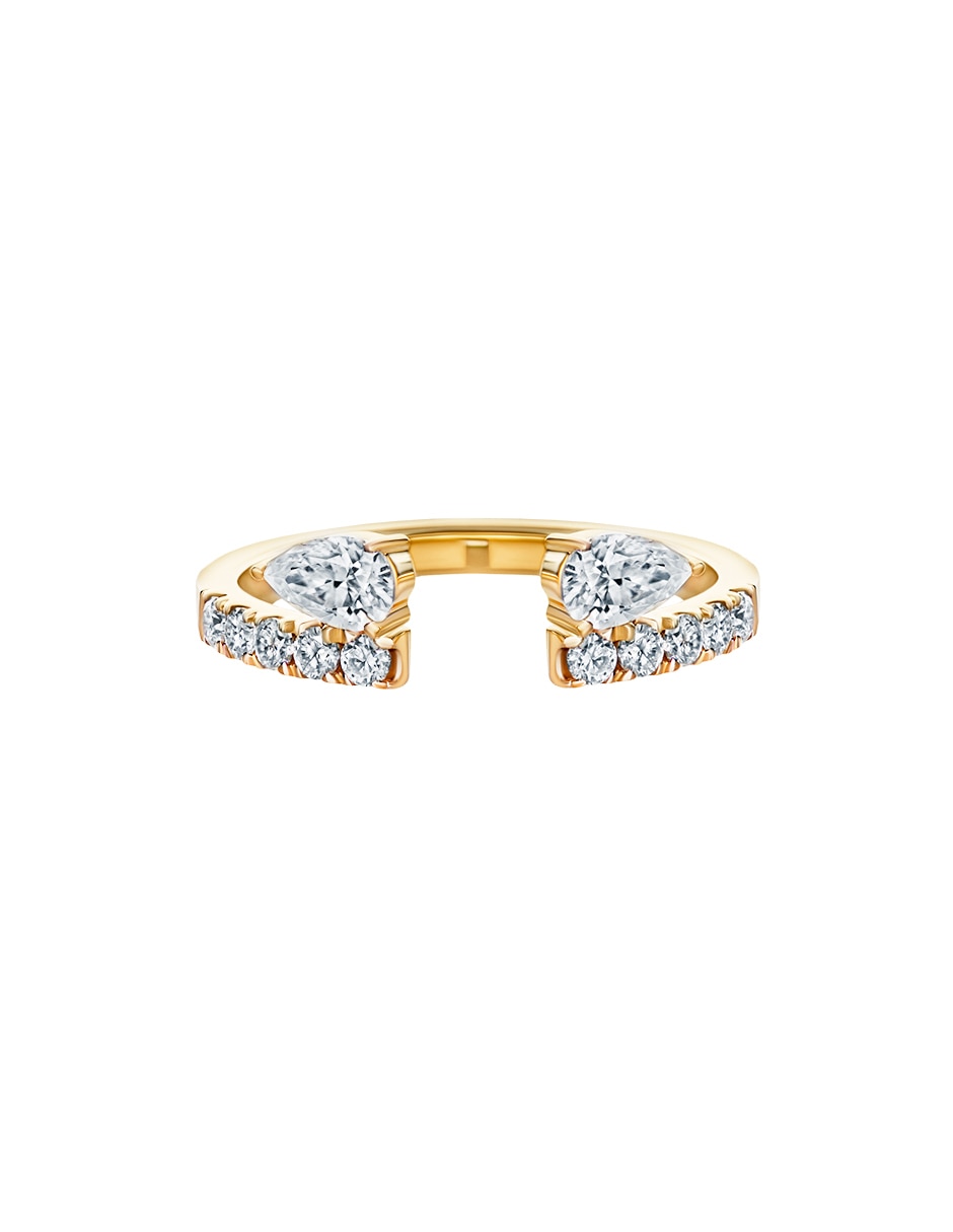 Anillo Gladkova 14 k de oro amarillo moissanita brillante Anillo Gladkova 14 k de oro amarillo moissanita brillante