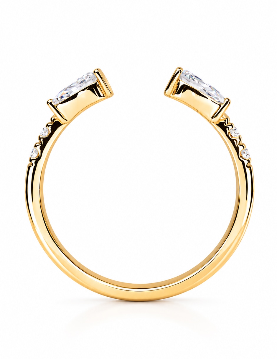 Anillo Gladkova 14 k de oro amarillo moissanita brillante 2