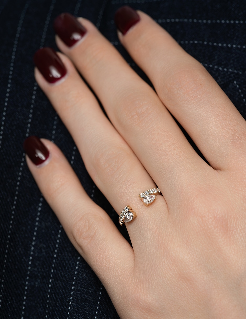 Anillo Gladkova 14 k de oro amarillo moissanita brillante 3