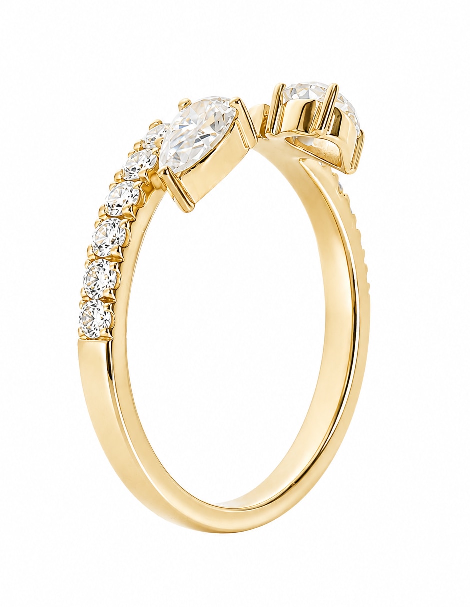 Anillo Gladkova 14 k de oro amarillo moissanita brillante 4