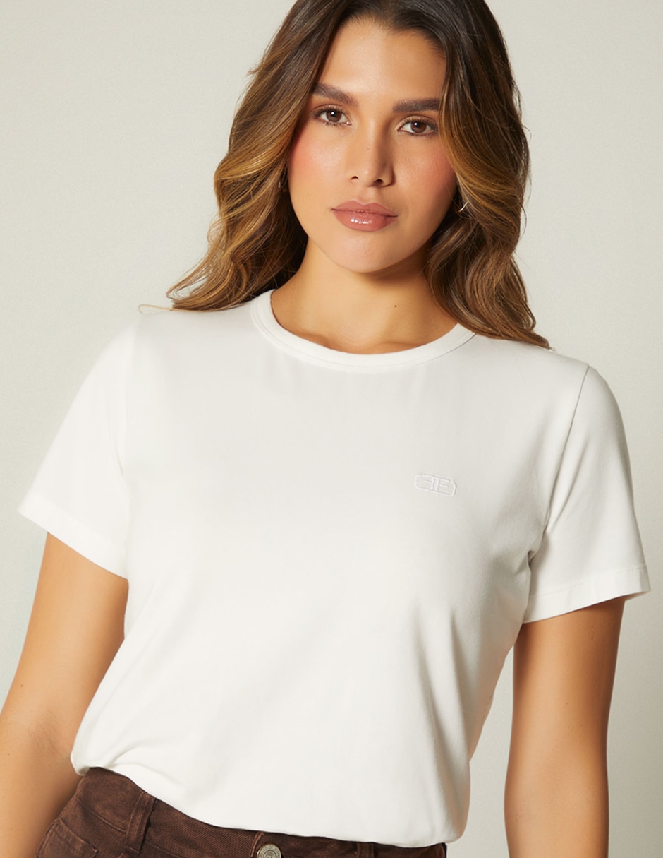 Manga corta sin familia o colección cuello redondo para mujer Manga corta sin familia o colección cuello redondo para mujer