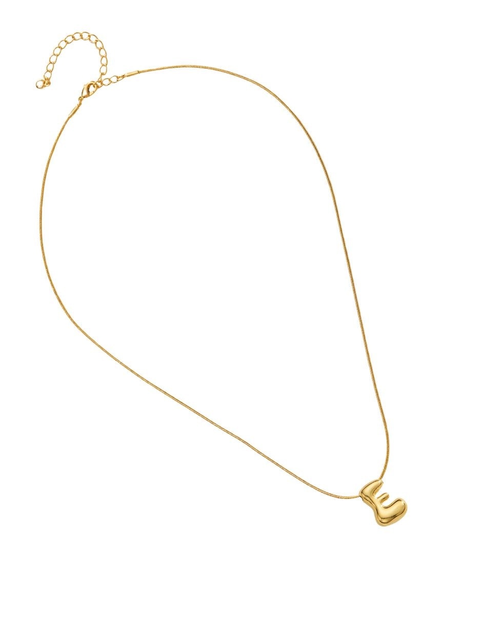 Collar con dije de letra E Burbuja 5