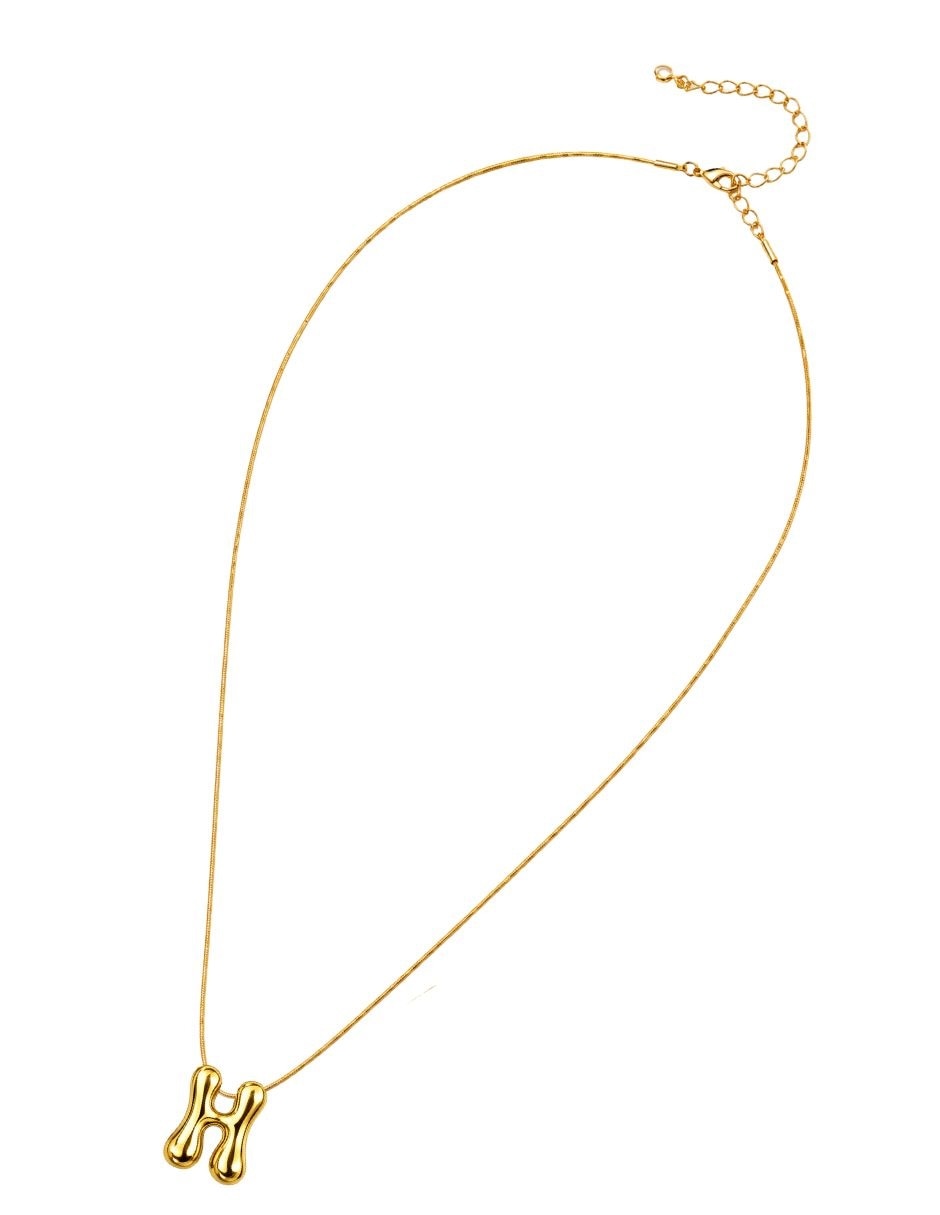 Collar con dije de letra H Burbuja 3