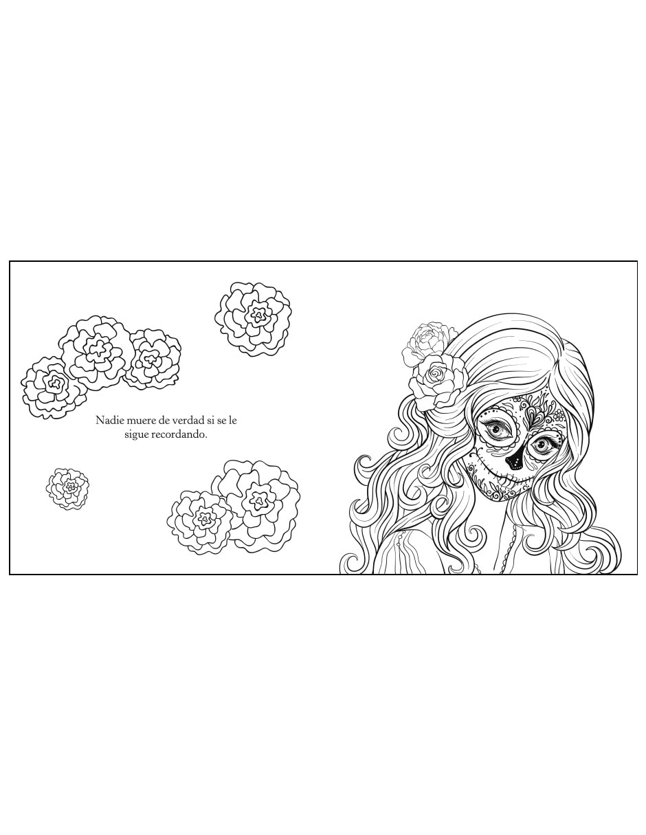 Libro colorear calaveras y catrinas de varios autores