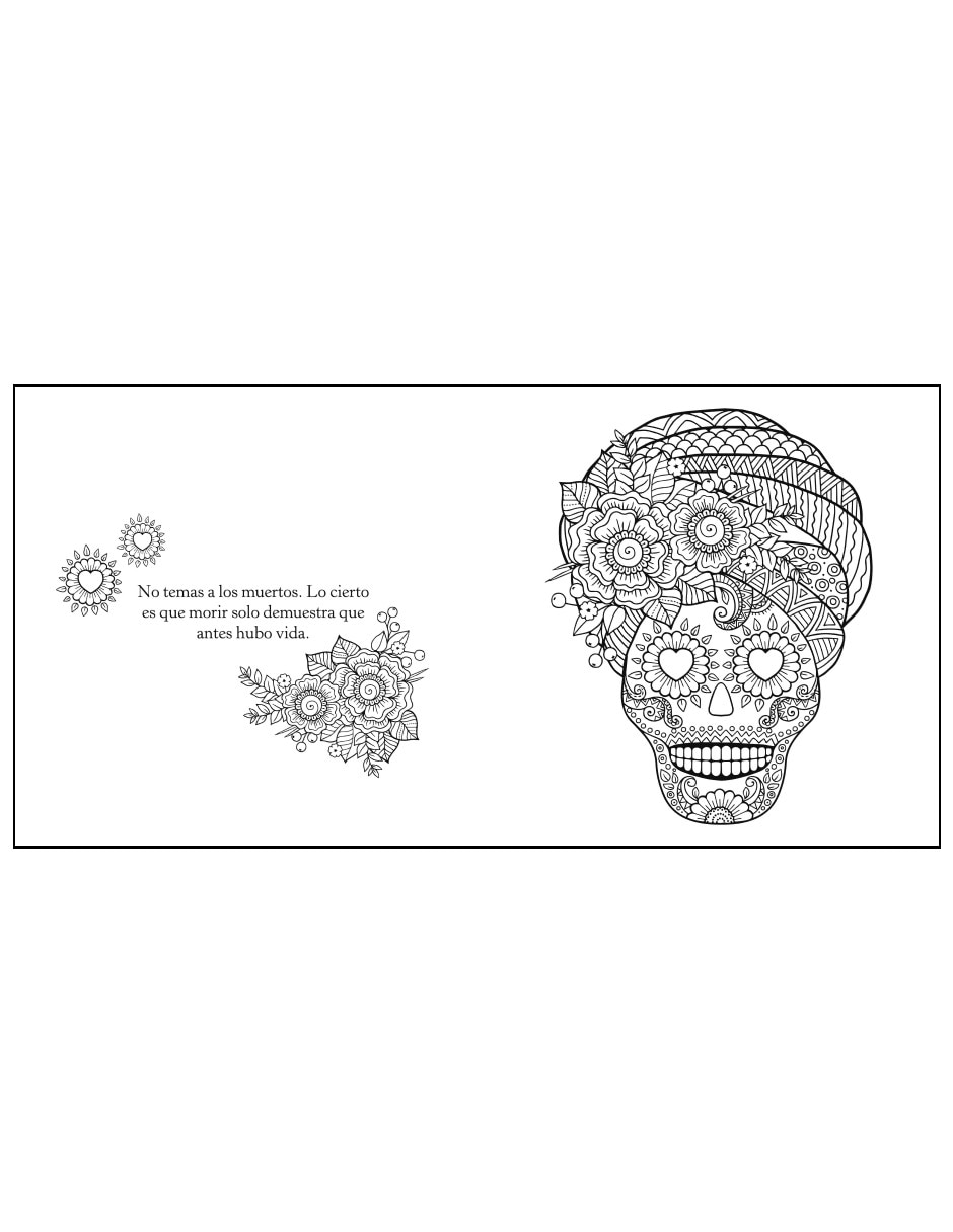 Libro colorear calaveras y catrinas de varios autores
