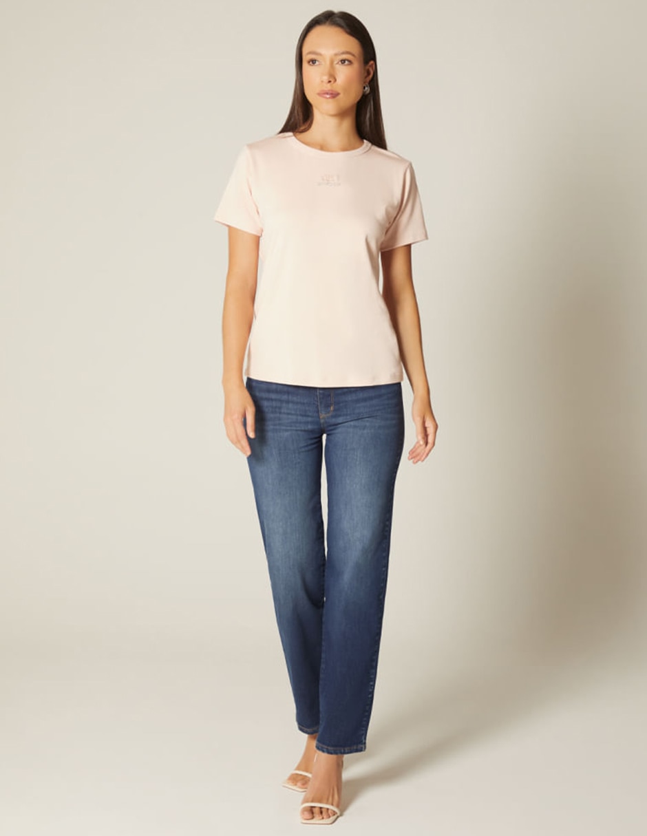 Playera manga corta cuello redondo para mujer 4