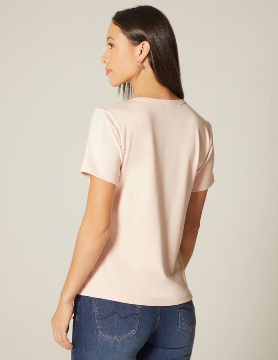 Playera manga corta cuello redondo para mujer 5