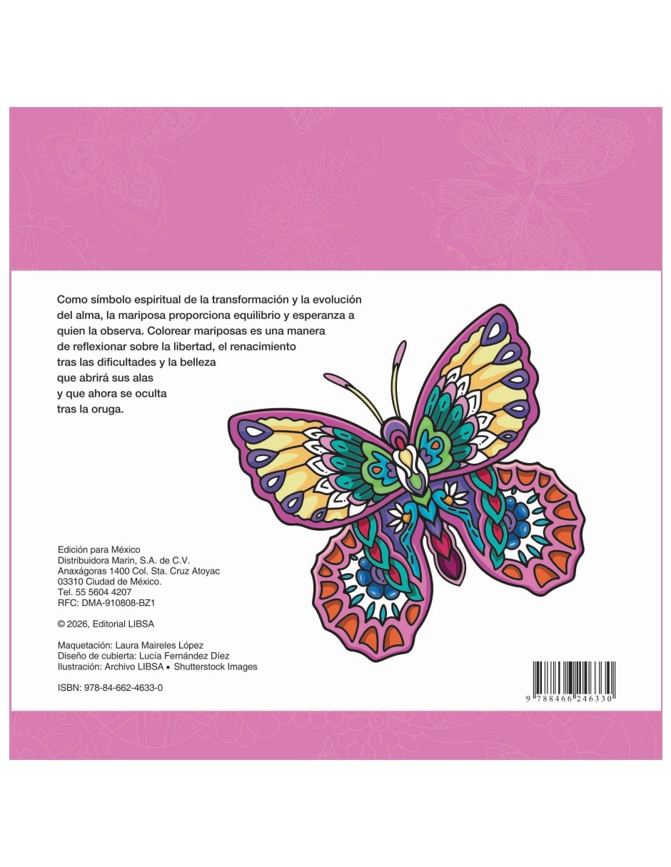 Libro colorear mariposas de varios autores