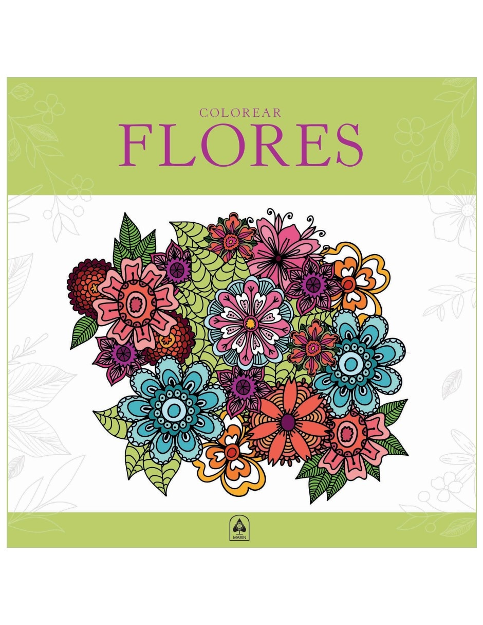 Libro colorear flores de varios autores