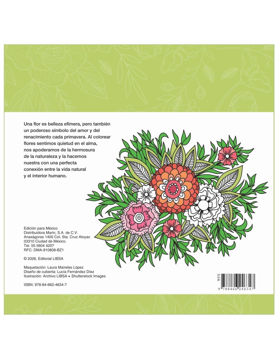 Libro colorear flores de varios autores