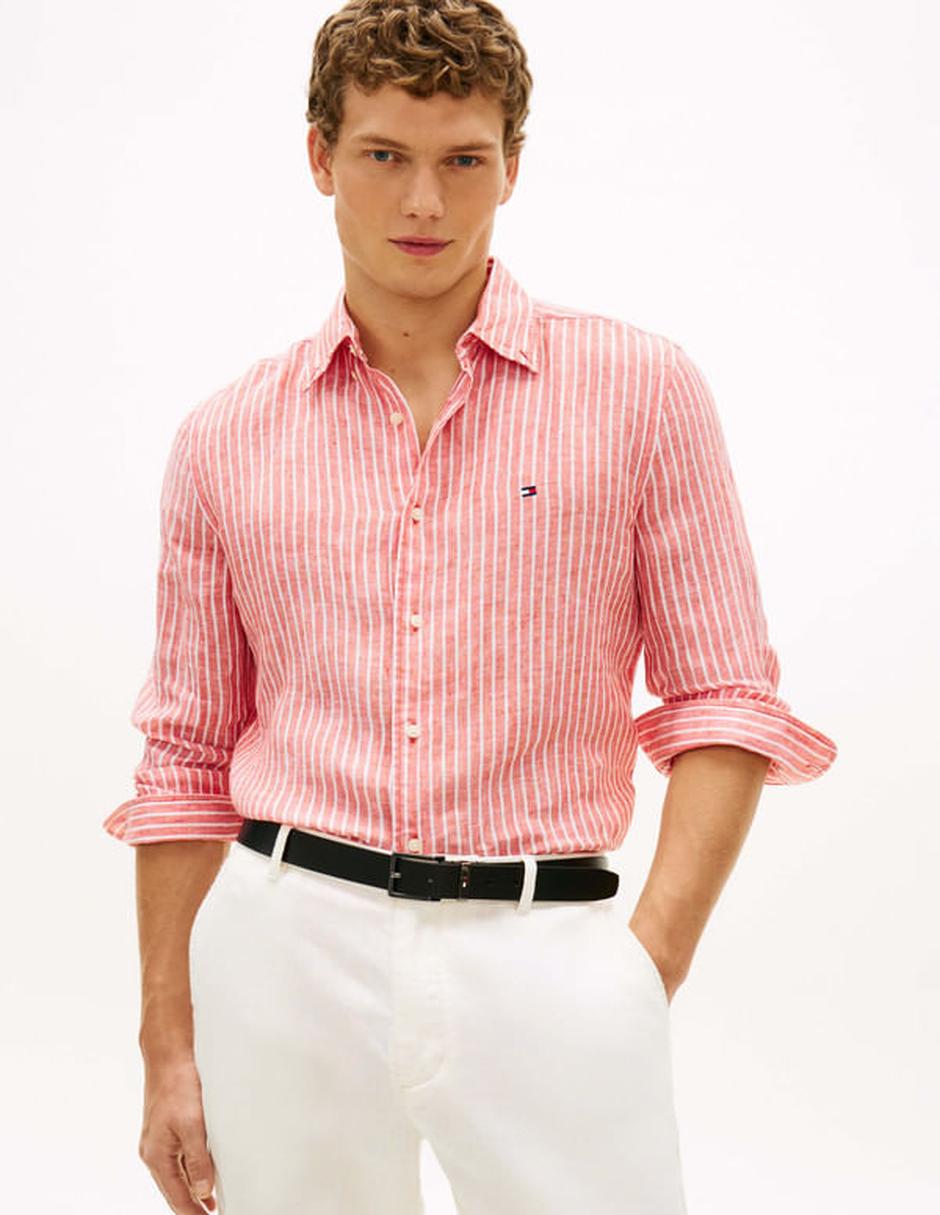 Camisa casual de lino manga larga para hombre Camisa casual de lino manga larga para hombre