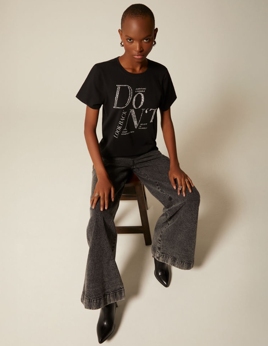 Playera manga corta don´t look back cuello redondo para mujer 6
