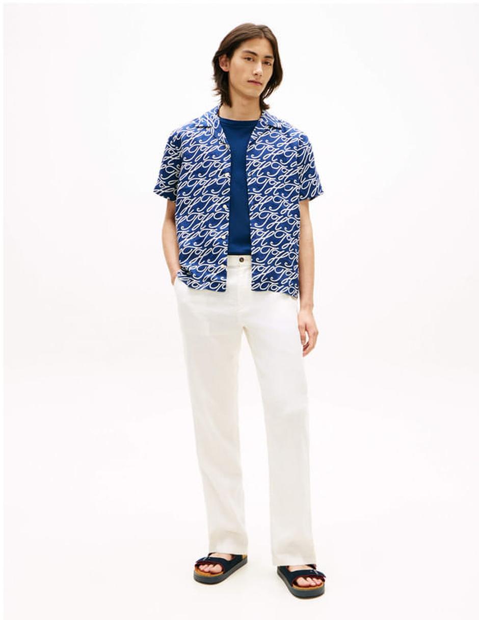 Camisa casual de lino manga corta para hombre 2