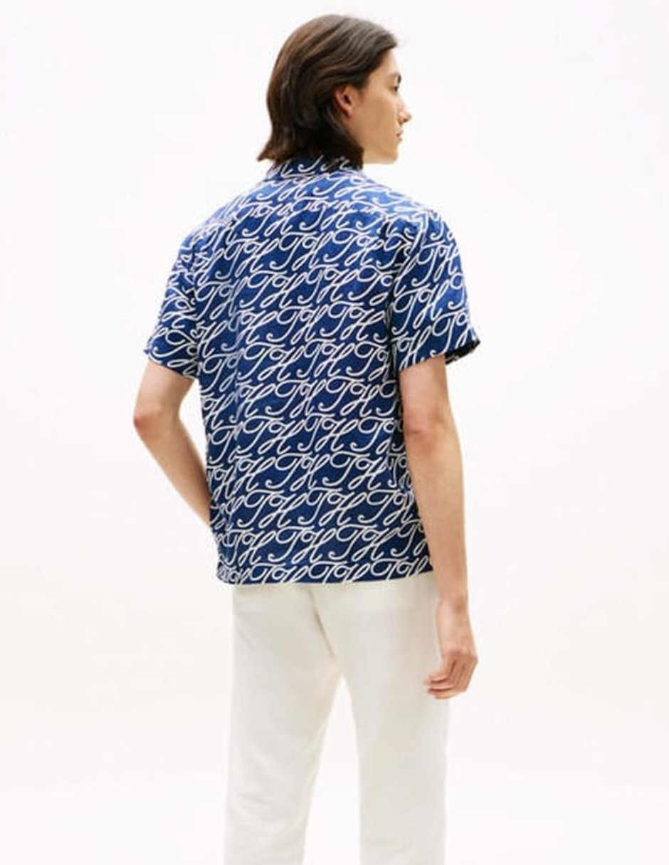 Camisa casual de lino manga corta para hombre 3