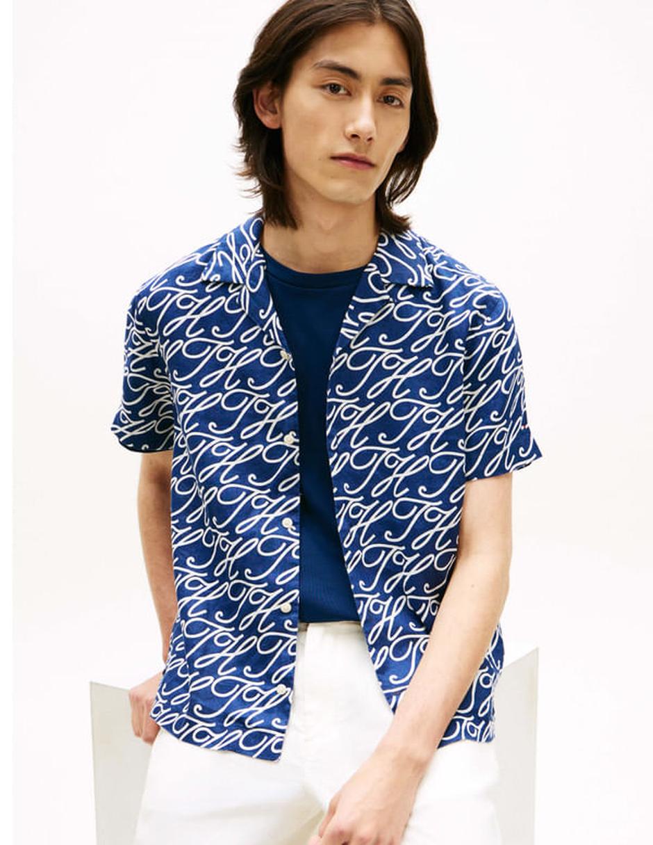 Camisa casual de lino manga corta para hombre 5