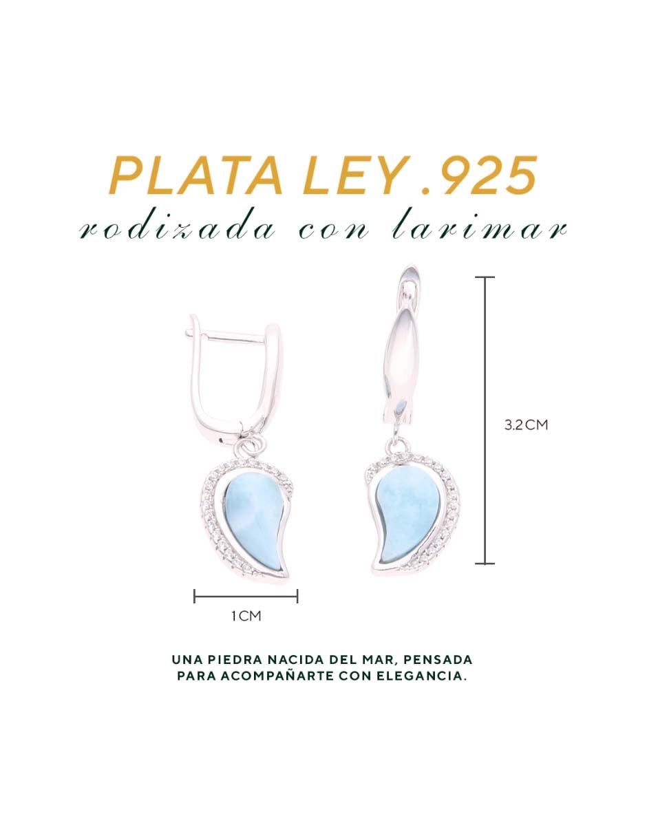 Set de aretes de plata p 925 con acabado brillante