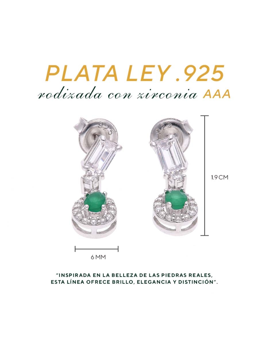 Set de aretes de plata p 925 con acabado brillante 5