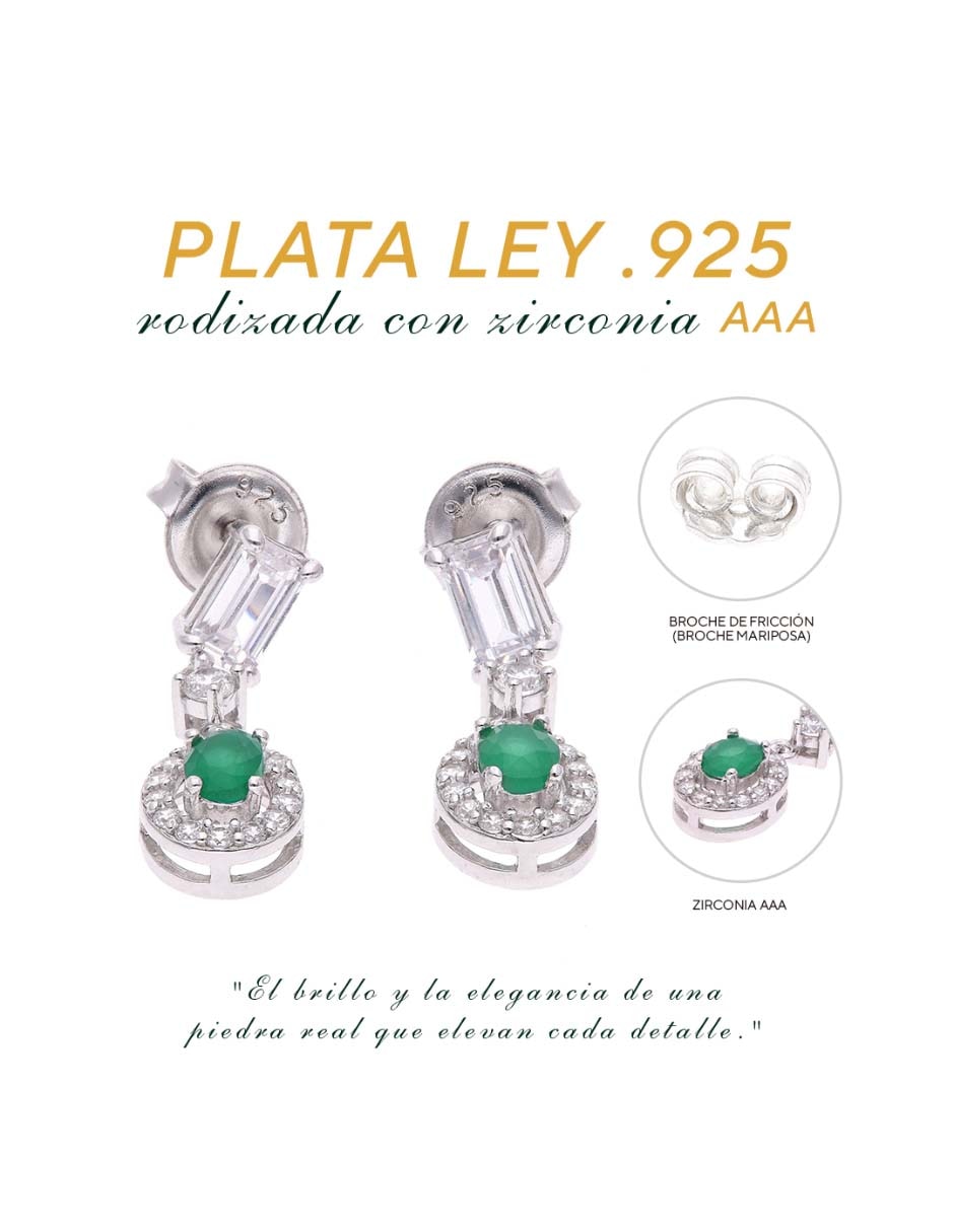 Set de aretes de plata p 925 con acabado brillante 6