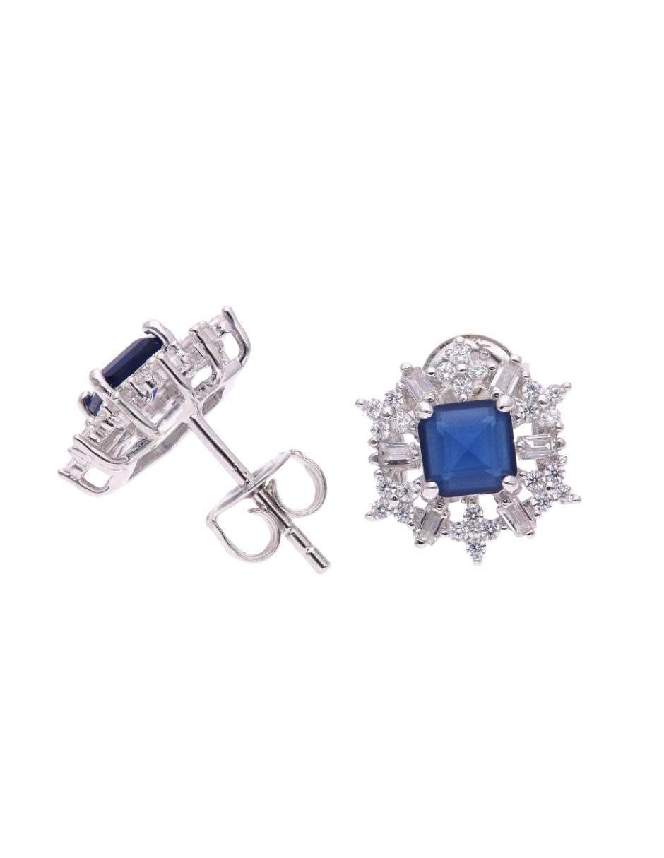Aretes cortos de plata P 925 con acabado brillante 2