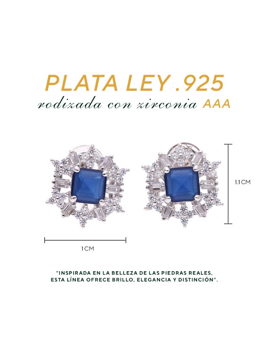Aretes cortos de plata P 925 con acabado brillante 5