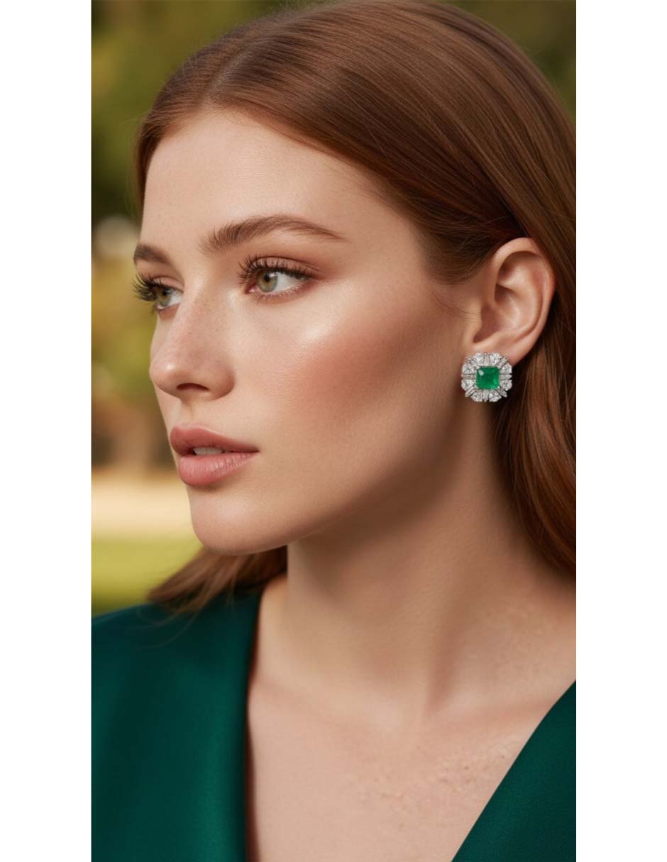 Aretes cortos de plata P 925 con acabado brillante 3