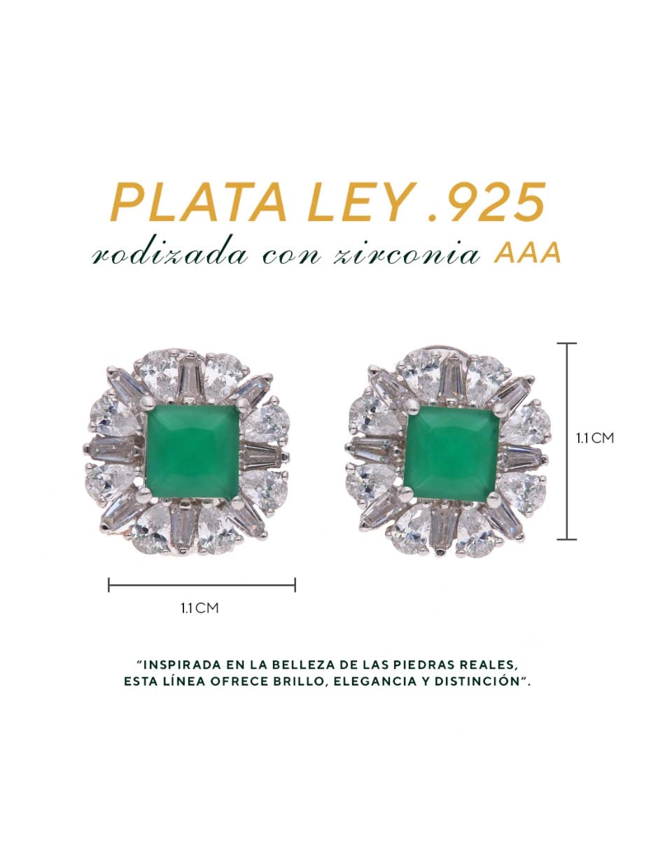 Aretes cortos de plata P 925 con acabado brillante 4