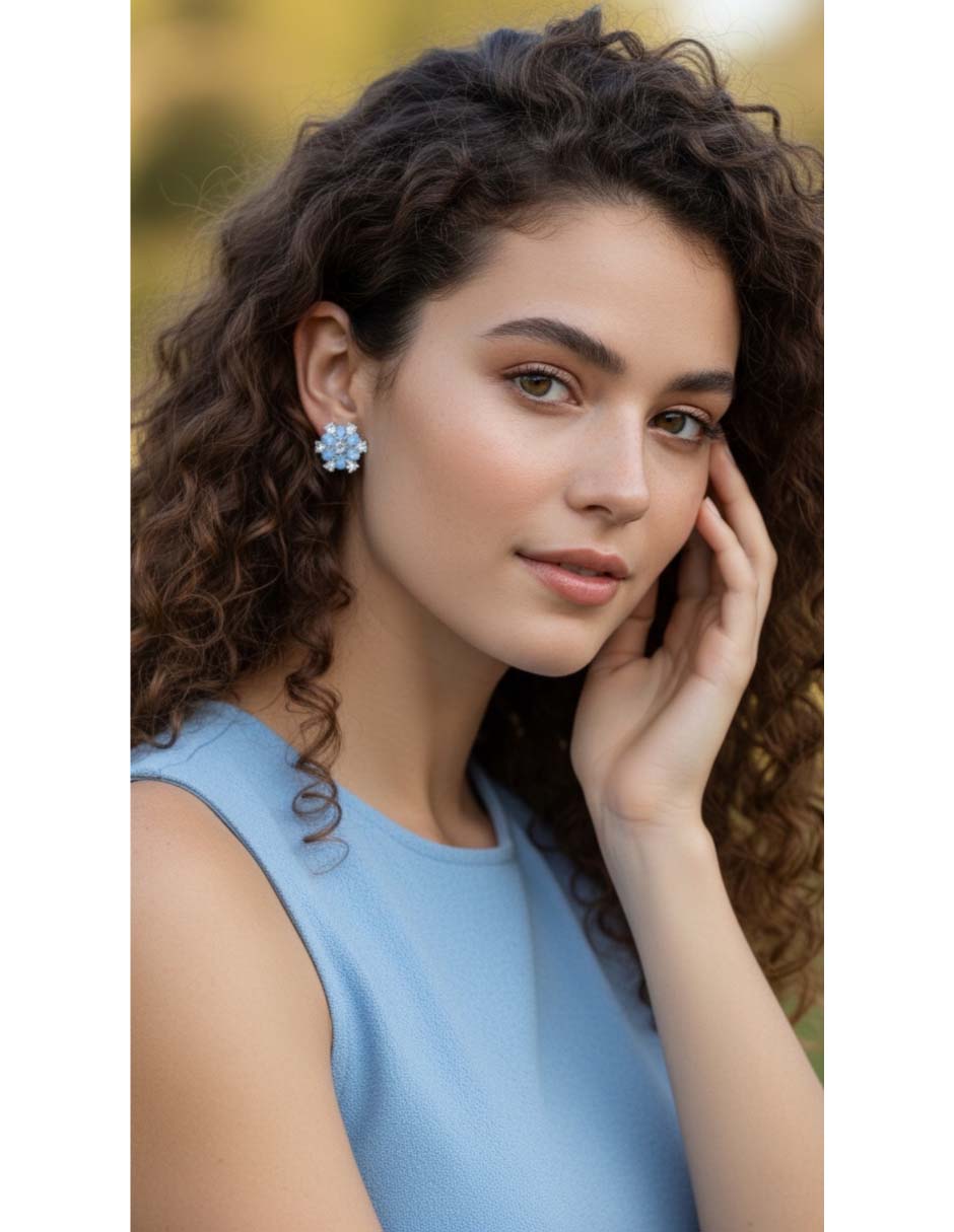 Set de aretes vanguardia joyera de plata p 925 con acabado brillante