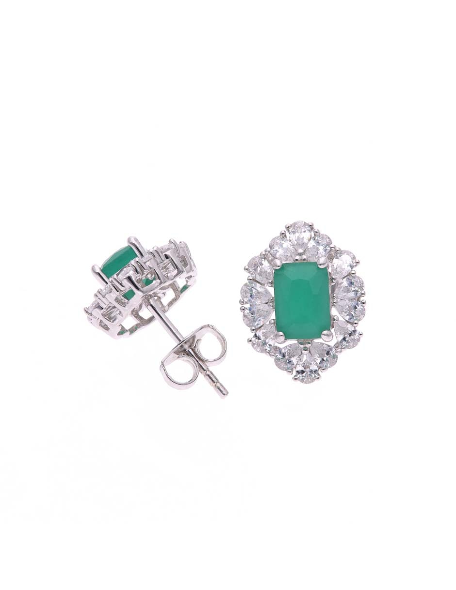 Aretes cortos de plata P 925 con acabado brillante 2