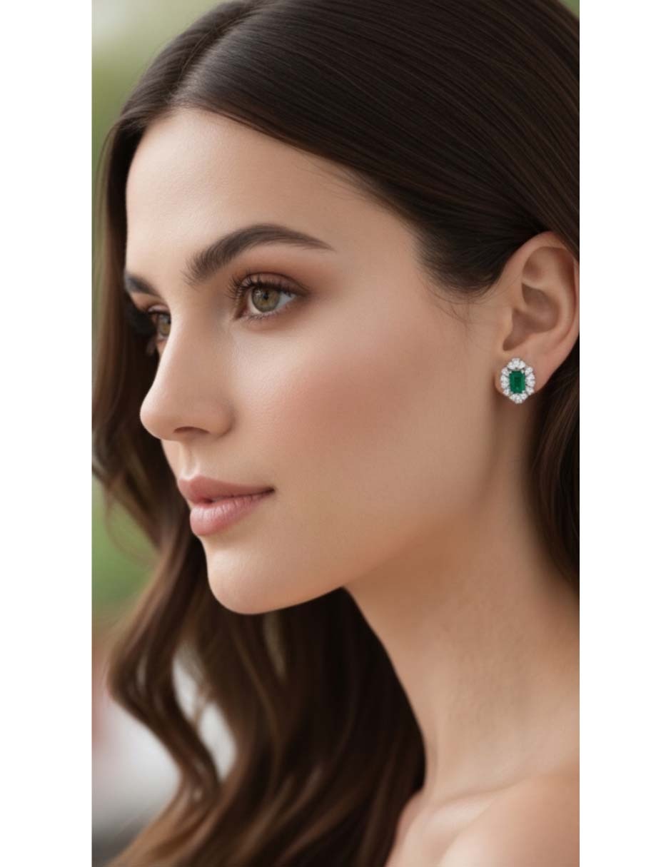 Aretes cortos de plata P 925 con acabado brillante 3