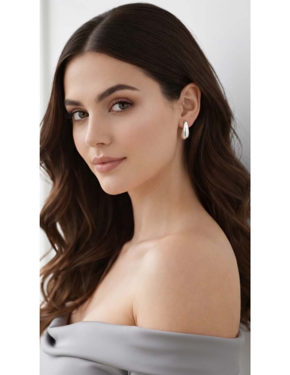 Set de aretes vanguardia joyera de plata p 925 con acabado brillante