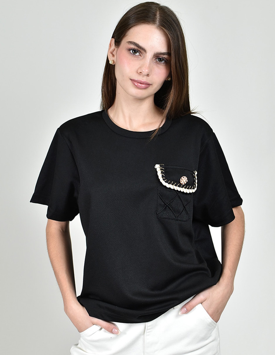 Blusa roman fashion manga corta para mujer