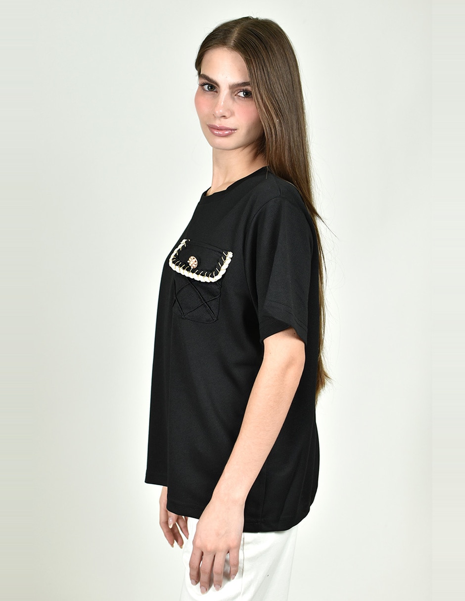 Blusa roman fashion manga corta para mujer
