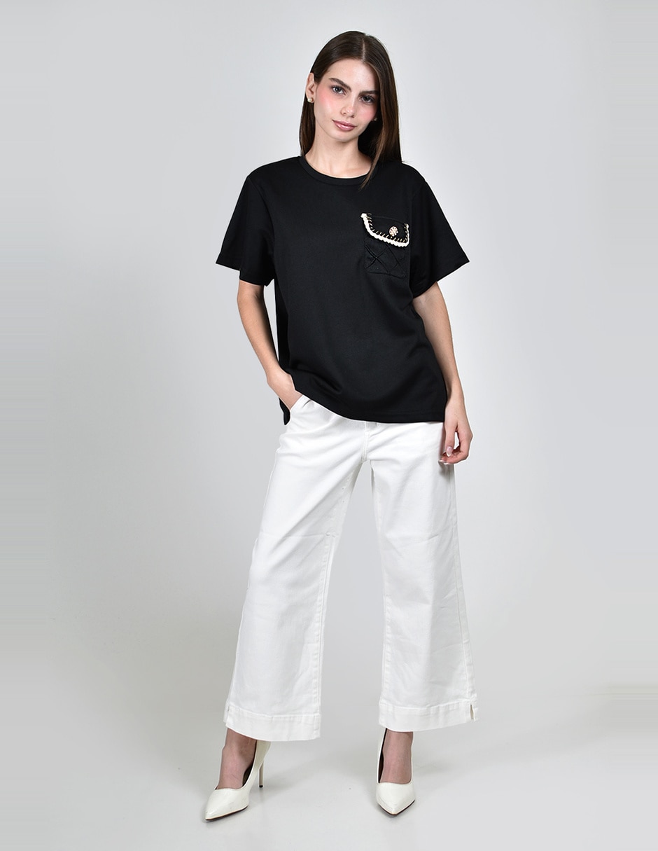 Blusa roman fashion manga corta para mujer