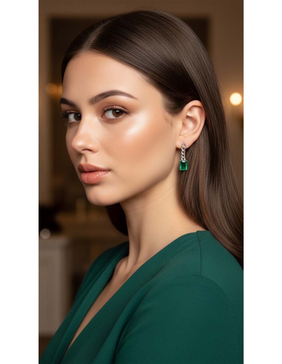 Set de aretes vanguardia joyera de plata p 925 con acabado brillante