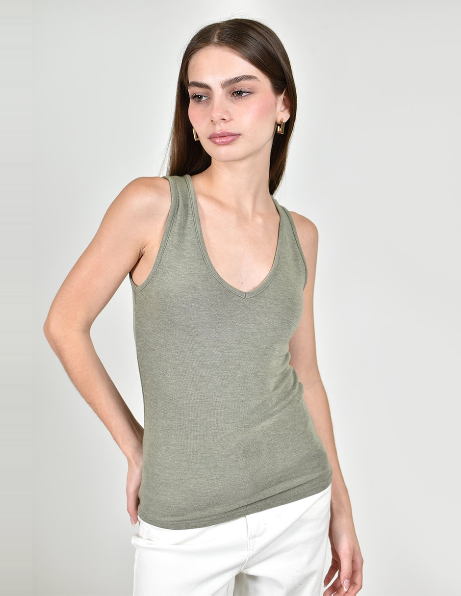 Blusa roman fashion sin manga para mujer