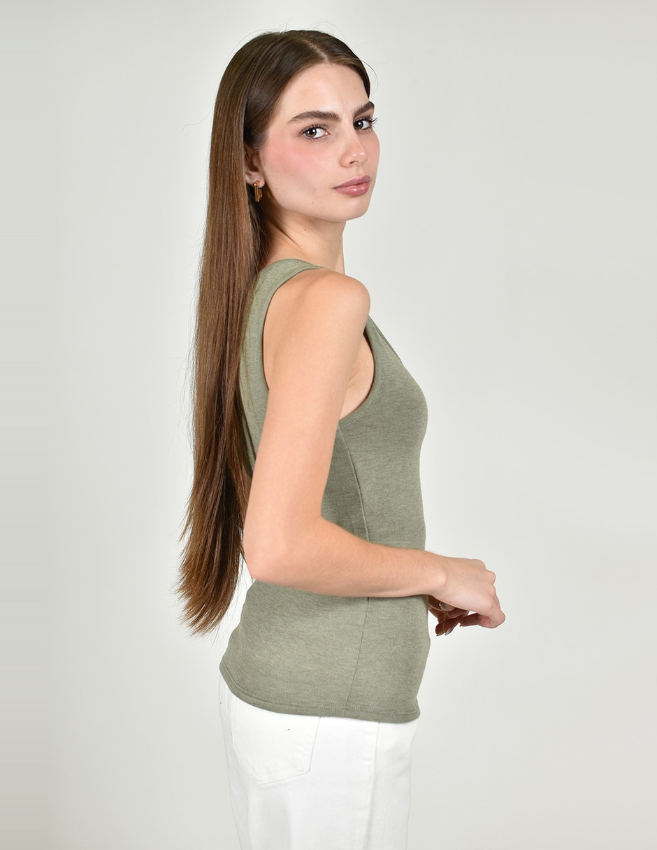 Blusa roman fashion sin manga para mujer