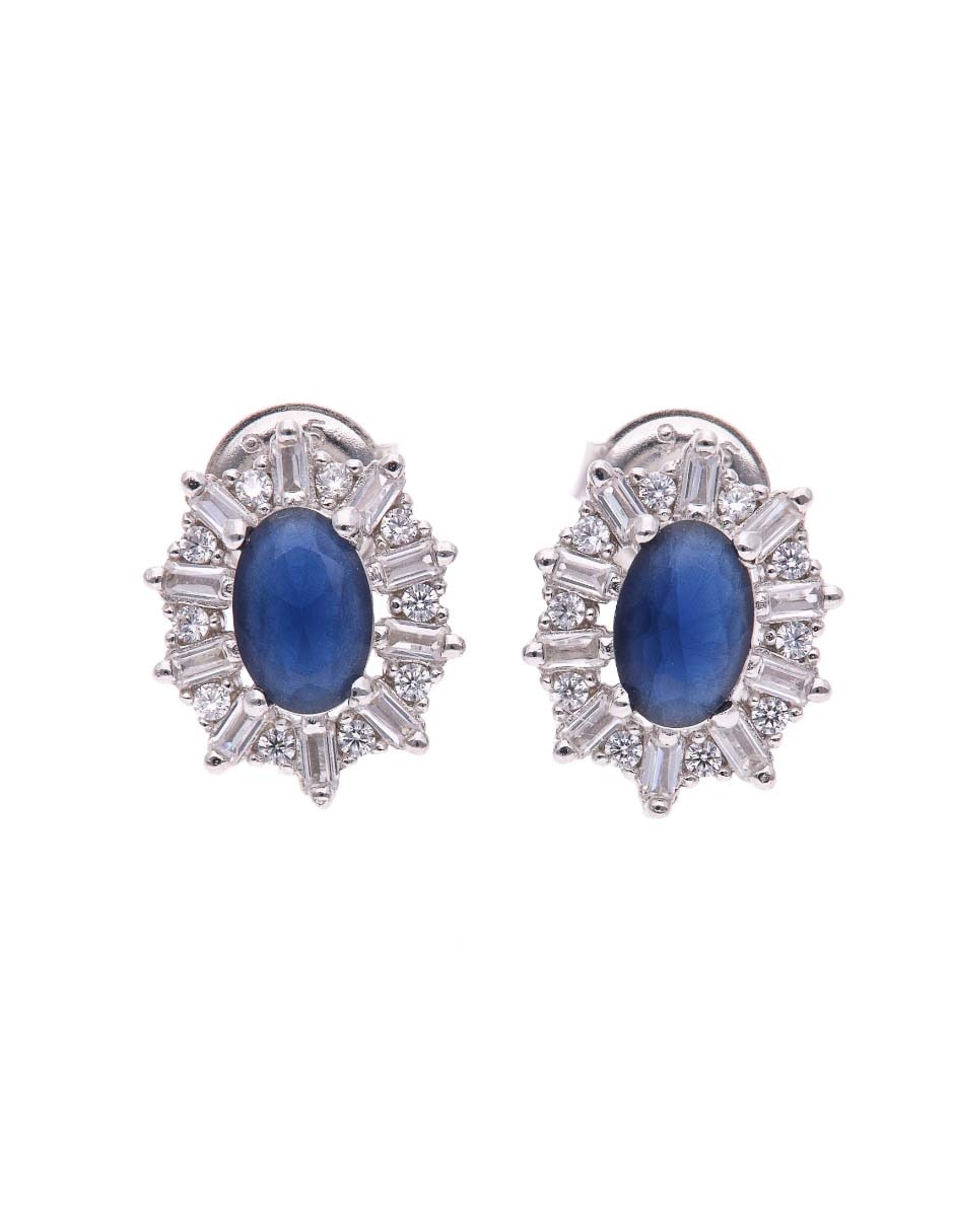 Aretes cortos de plata P 925 con acabado brillante Aretes cortos de plata P 925 con acabado brillante