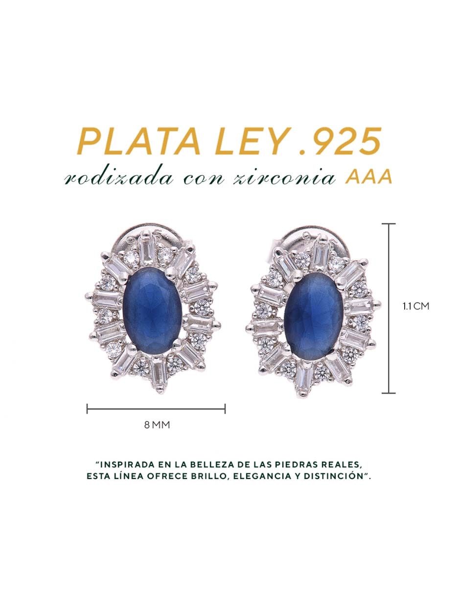 Aretes cortos de plata P 925 con acabado brillante 6